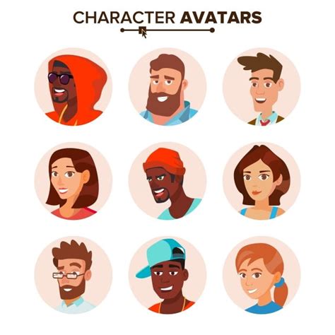 Avatar Set Clipart Transparent Background People Characters Avatars