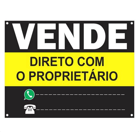 Placa De Vende Tamanho X Cm Elo Produtos Especiais