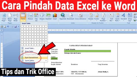 Cara Pindah Excel Ke Word Youtube