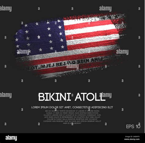 Bikini Atoll Flag Made Of Glitter Sparkle Brush Paint Vector Stock