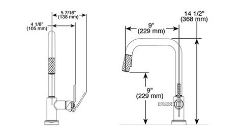 Litze® Smarttouch® Pull Down Faucet With Square Spout And Industrial Handle Brizo West