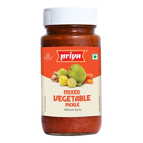 Priya Mixed Vegetable Pickle Without Garlic G Authentic Telugu