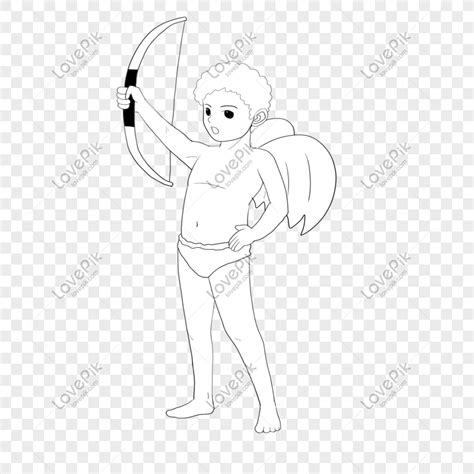 Line Drawing Cupid Body And Wings PNG Picture And Clipart Image For ...