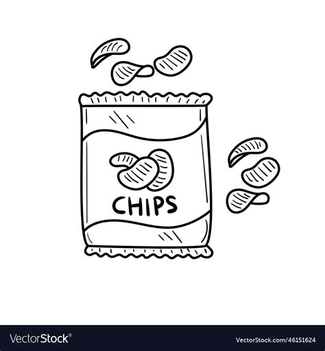 Hand Drawn Potato Chips Royalty Free Vector Image