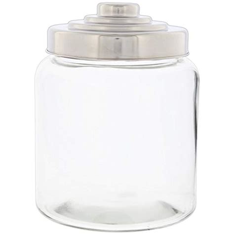 Park Hill 8 5 Vintage Style Clear Glass Apothecary Jar With Metal Lid