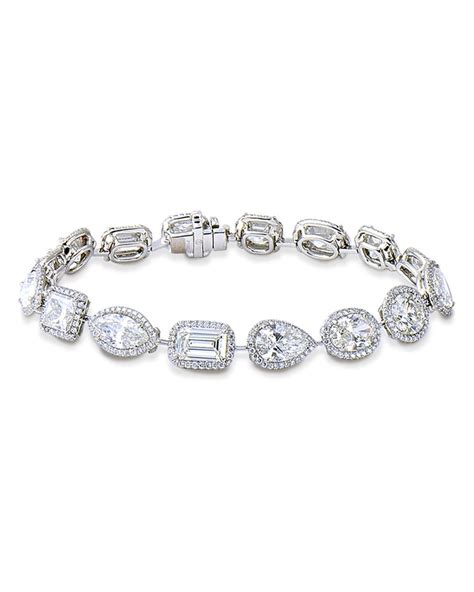 Platinum Fancy Shape Diamond Bracelet Turgeon Raine Fancy Shape