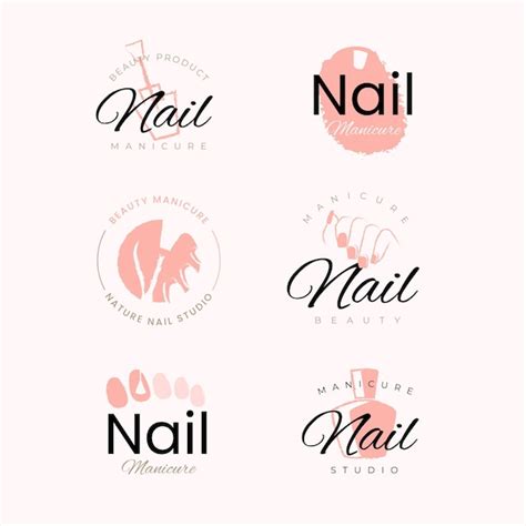 Plantilla De Logotipos De Nails Art Studio Vector Premium