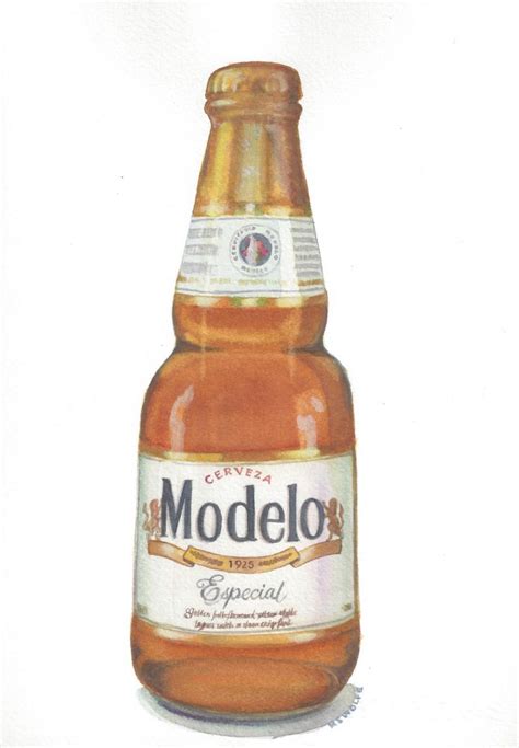 Modelo Watercolor Beer Art Bottle Beer Bottle