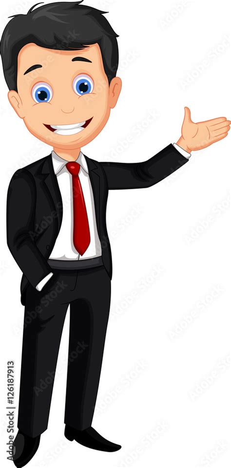 funny businessman cartoon presentation Stock Illustration | Adobe Stock