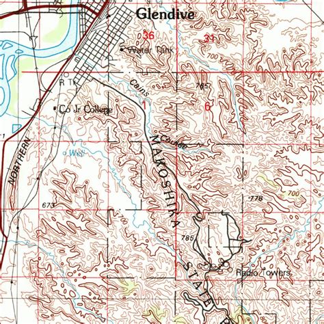 Glendive Mt Nd 1981 100000 Scale Map By United States Geological