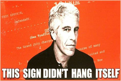 Jeffrey Epstein This Sign Didnt Hang Itself Metal Etsy