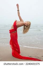 Beautiful Nude Woman Posing Red Shawl Stock Photo 2240431575 Shutterstock