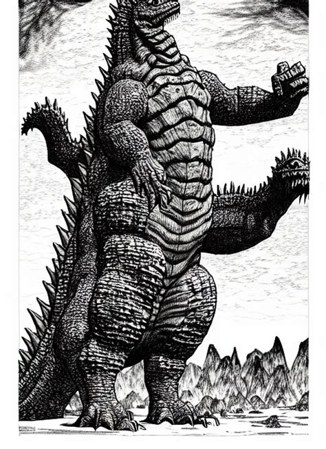 Godzilla As A D D Monster Full Body Pen And Stable Diffusion