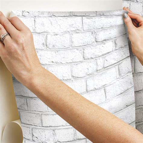 Faux White Brick Removable Wallpaper Dorm Essentials White