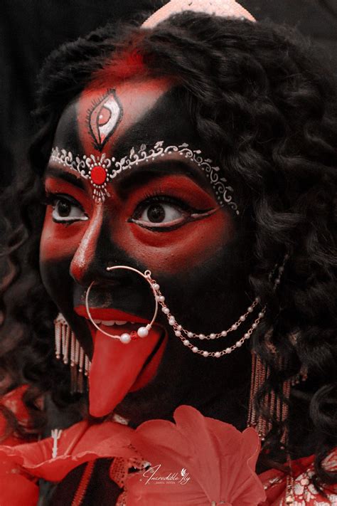 Close-up of Kali Goddess Makeup