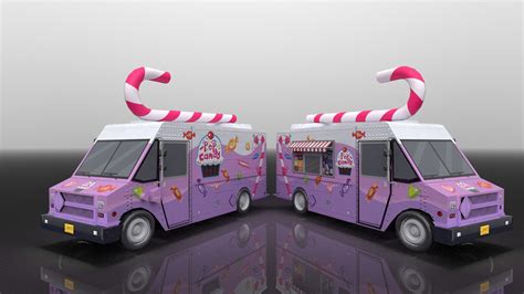 Artstation Lowpoly Candy Truck 3d Model