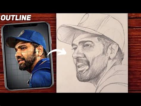 Rohit Sharma Sketch Easy Rohit Sharma Drawing Outline Easy