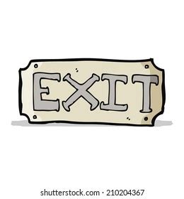 Cartoon Exit Sign Stock Illustration 210247966 | Shutterstock