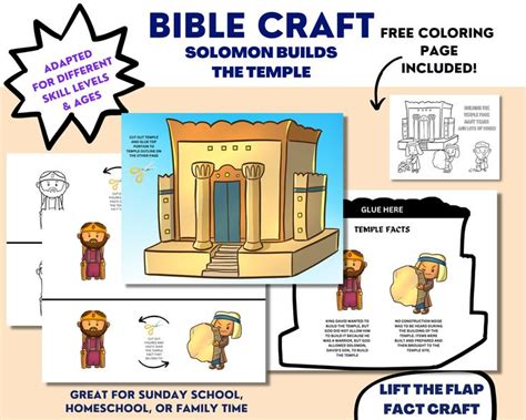 Solomon Builds The Temple Bible Story Craft Lift The Flap Activity