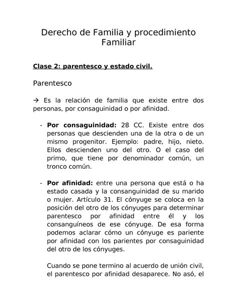 Derecho De Familia Y Procedimiento Familiar Derecho De Familia Y