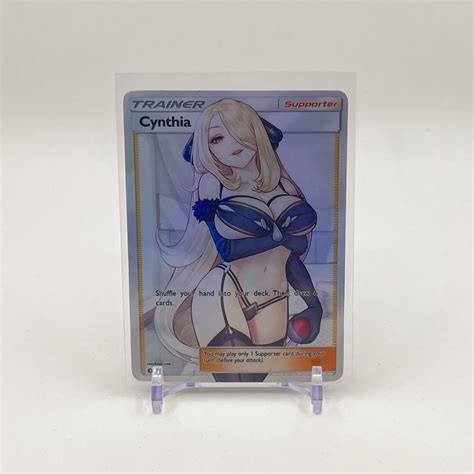 Custom Cynthia Trainer Card Full Art Pokémon Waifu Orica Etsy