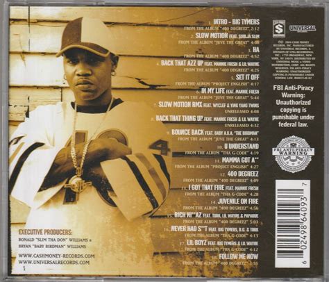 Cd Hiphopg Rap Juvenile／the Greatest Hits／ベスト盤／2004年 Hot Boys Mannie