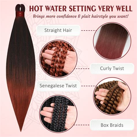 Mua 6x Pre Stretched Professional Braiding Hair 100 Kanekalon Hot Water Setting Itch Free Ultra