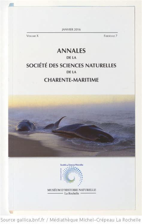 Annales De La Soci T Des Sciences Naturelles De La Charente Maritime