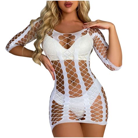 Htnbo Lingerie For Women Sexy Naughty Middle Sleeve Sexy Dress Hollow