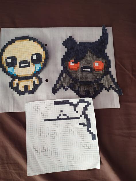 My Isaac Azazel And Unfinished Lilith Pixel Arts I Made Over 2 Years