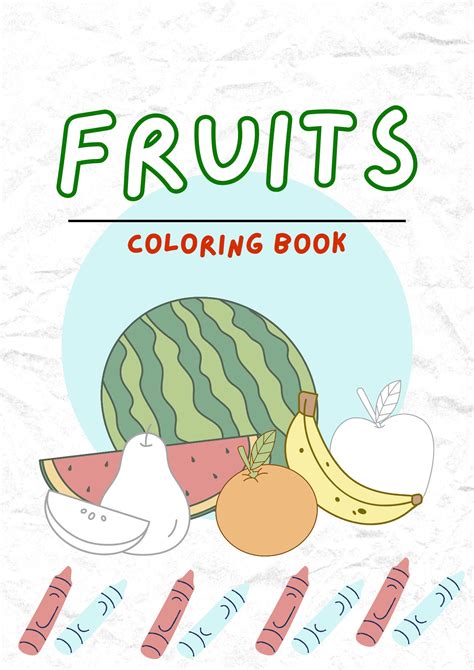 Preschool Fruits Coloring Printable Fruits Coloring Coloring Etsy