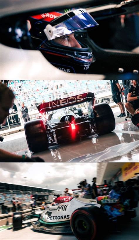 Two Photographs Of A Race Car In The Process Of Being Driven By Another