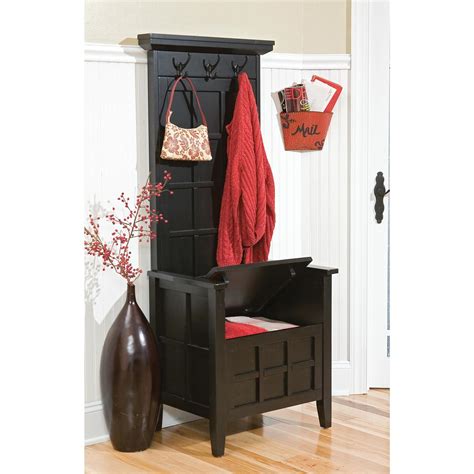 Home Styles® Black Mini Hall Tree And Storage Bench 163286 Living Room