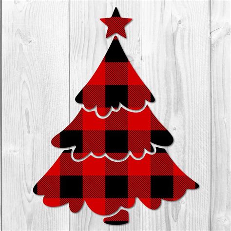 Christmas Tree Buffalo Plaid SVG PNG Cut File