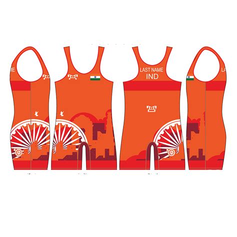 India Uww 2024 Red Freestyle Singlet Myhouse Sports Gear