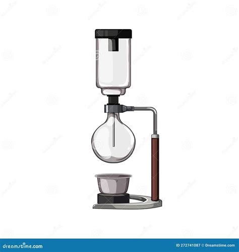 Siphon Coffee Maker Isolated Cartoon Vector Illustrations