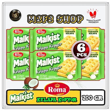 Jual Roma Biskuit Malkist Kelapa Kopyor 200 Gr Kemasan Pack Di