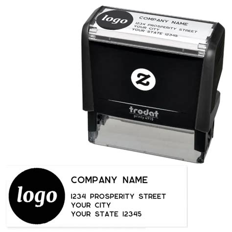 Simple Logo Company Return Address Self Inking Stamp Zazzle