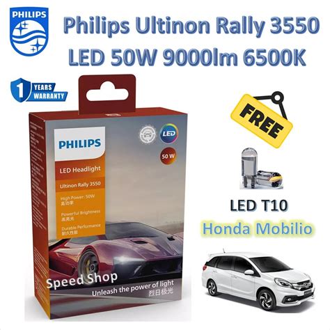 Philips Car Headlight Bulb Ultinon Rally 3550 LED 50W 9000lm Honda RS