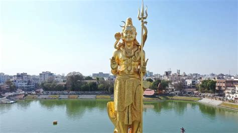 Gujarats Vadodara Has A 111 Feet Tall Gold Plated Lord Shiva Statue