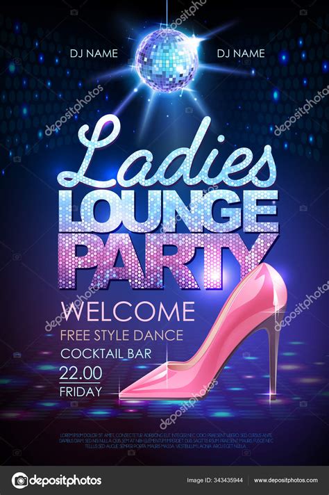 Disco Ball Background Disco Poster Ladies Lounge Party Womens Day