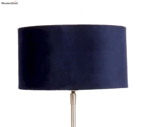 Buy Large Silver Lamp With Velvet Shade Blue Online In India At Best