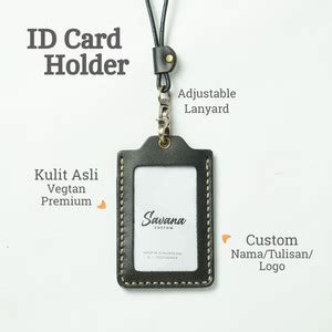 Jual Id Card Name Tag Holder Dompet Id Card Kulit Hitam Jakarta