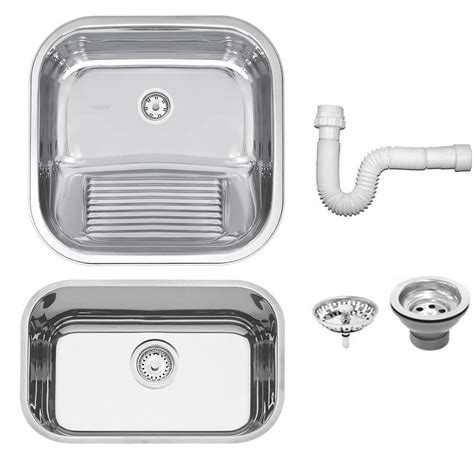 Tramontina Cubas E Tanques - Cuba Tramontina Prime em Aço Inox Alto Brilho 47x30 Cm Válvula e Tanque ...