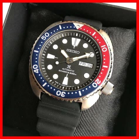 Seiko Turtle Japan Made Prospex Automatic Diver Pepsi Bezel Men Watch