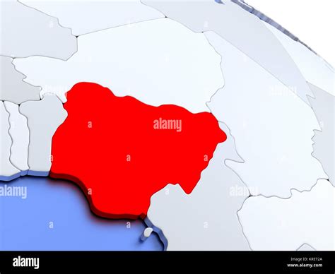 Nigeria On World Map Stock Photo Alamy