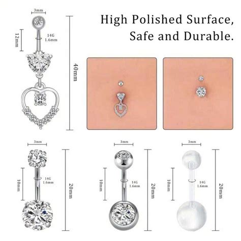 Pezzi Set Di Piercing Per L Ombelico Piercing Per L Ombelico Con