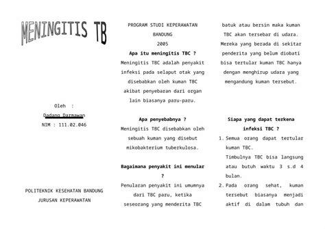 DOC Leaflet Meningitis Tb DOKUMEN TIPS