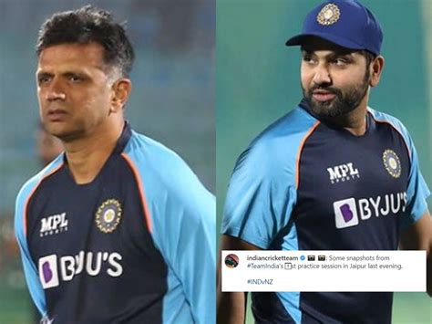 Dravid Rohit Viral Video Rahul Dravid Gives Throwdowns To India