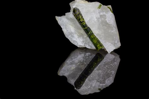 Tourmaline on Milky Quartz - Rock of Science